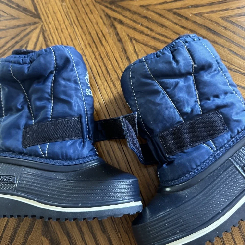 Sorel Snow Boots Unisex Kids Size 7 Blue Waterproof Wool Lined All Weather